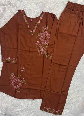 Coffee heavy rayon co-ords set 4