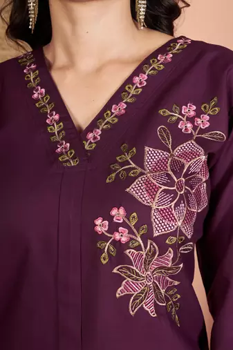 Wine heavy rayon co-ords set