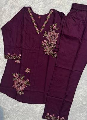 Wine heavy rayon co-ords set 4