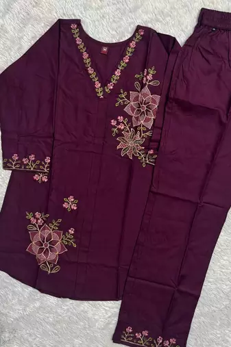 Wine heavy rayon co-ords set