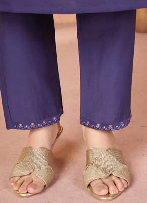 Violet marina silk kurti pent dupatta 3
