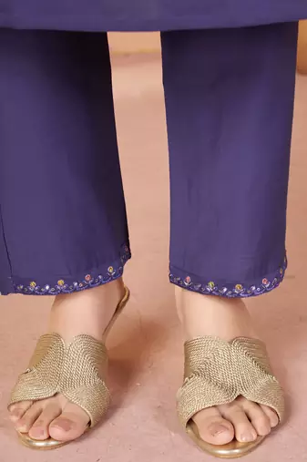Violet marina silk kurti pent dupatta