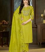 Parrot marina silk kurti pent dupatta