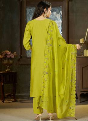 Parrot marina silk kurti pent dupatta 2