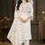White marina silk kurti pent dupatta