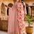 Light pink pure linen cotton kurti pent dupatta