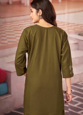 Mehendi heavy rayon co-ords set 2