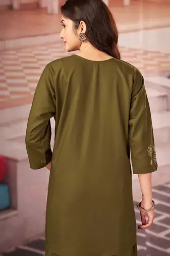 Mehendi heavy rayon co-ords set