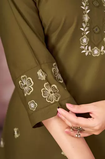 Mehendi heavy rayon co-ords set