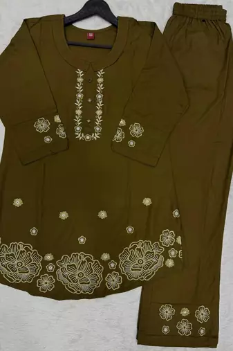 Mehendi heavy rayon co-ords set