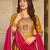 Mustard embroidered flared vichitra silk kurta pant set with dupatta