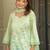 Pista green khadi cotton kurta with farshi salwar and printed cotton dupatta set