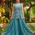 Firoji blue heavy embroidered cosmos silk kurta sharara set with beads work and dupatta