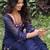 Blue embroidered georgette kurta palazzo set