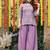 Lavender embroidered chinon kurta pant set with embroidered chinon dupatta