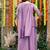 Lavender embroidered chinon kurta pant set with embroidered chinon dupatta