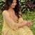 Yellow embroidered georgette kurta palazzo set