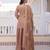 Peach embroidered cp vichitra silk kurta palazzo set with embroidered dupatta