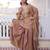 Peach embroidered cp vichitra silk kurta palazzo set with embroidered dupatta