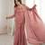 Peach embroidered fandy silk salwar suit with beads work and dupatta