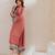 Pink embroidered french crepe kurta pant set