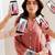 Pink embroidered french crepe kurta pant set