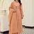 Peach embroidered chanderi silk kurta pant set with chanderi dupatta