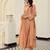 Peach embroidered chanderi silk kurta pant set with chanderi dupatta