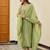 Green embroidered chanderi silk kurta pant set with chanderi dupatta
