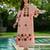Pink embroidered chanderi silk kurta pant set with hand kodi lace and dupatta