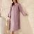 Lavender embroidered french crepe silk kurta pant set with chinon dupatta