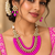 Pink Kundan Bead Layered Necklace Set