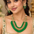 Green kundan bead layered necklace set