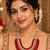 Red kundan bead layered necklace set