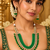 Green kundan charm statement necklace set