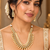 Cream pearl kundan statement necklace set
