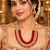 Red kundan charm statement necklace set