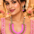 Pink Kundan Charm Statement Necklace Set