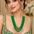 Light green kundan pearl layered necklace set