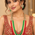 Red green pearl kundan strand necklace set