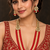 Red and cream kundan pearl layered necklace set