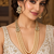 Pearl kundan triple strand necklace set