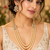 Pearl kundan triple strand necklace set