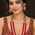 Red and cream kundan pearl layered necklace set