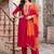 women ethnic motifs embroidered regular thread work kurta with trousers & with dupatta