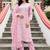 women ethnic motifs embroidered regular thread work kurta with trousers & with dupatta