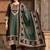 women ethnic motifs printed regular cotton kurta with trousers & with dupatta