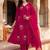 women ethnic motifs embroidered regular thread work kurta with trousers & with dupatta