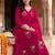 women ethnic motifs embroidered regular thread work kurta with trousers & with dupatta