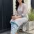 women ethnic motifs printed regular cotton kurta with trousers